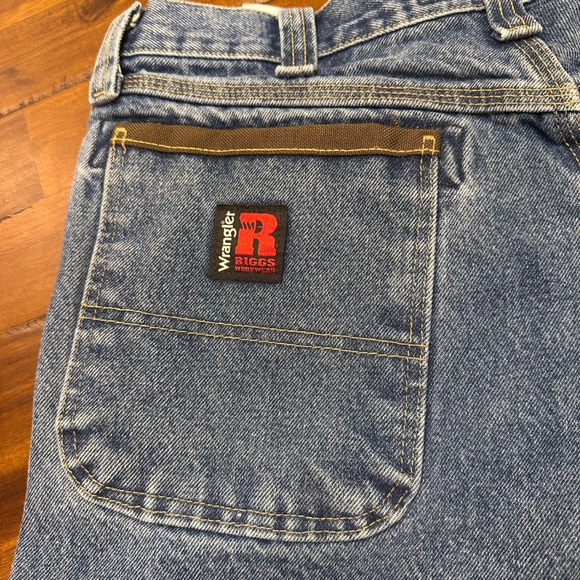 Wrangler Riggs Workwear‎ Men Jeans 35x32 Blue Denim Carpenter Utility READ - Picture 6 of 10